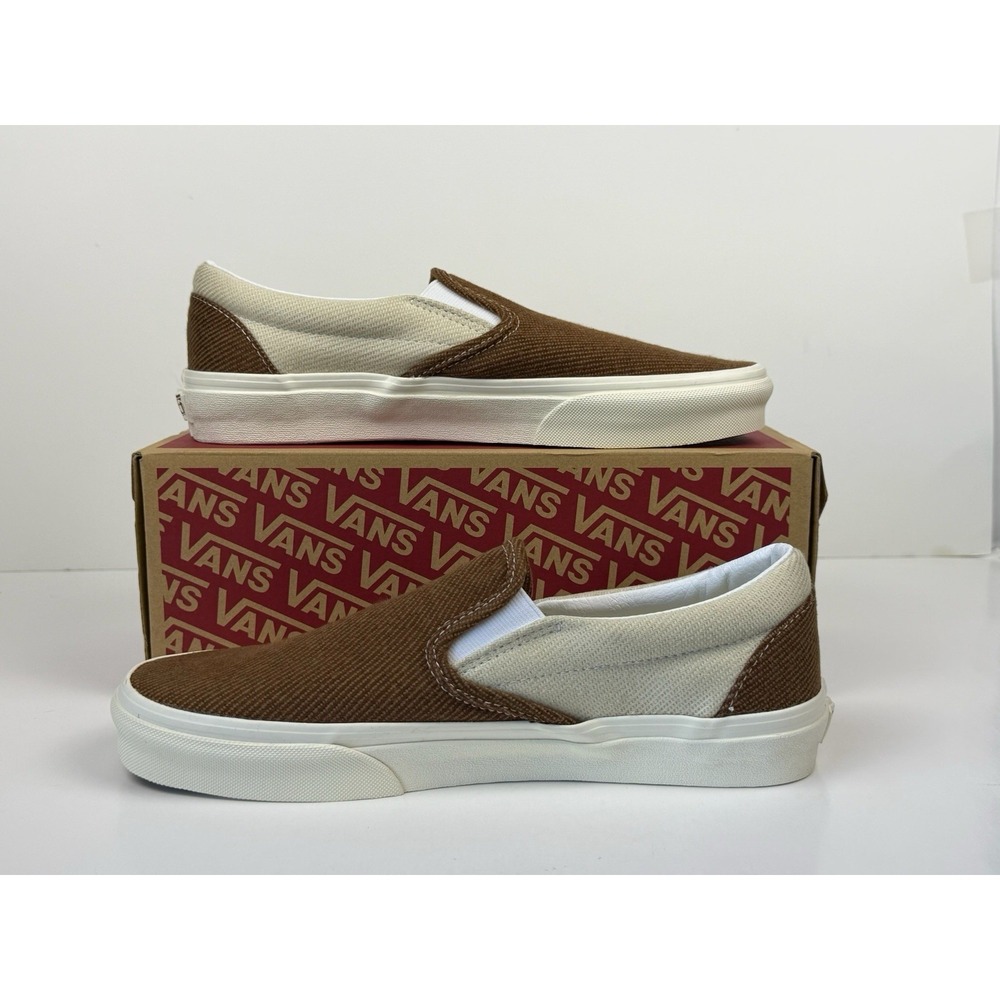 Vans Classic Slip-On Sneakers Mens Size 9 Desert Twill Brown/Beige VN0A5JMHBUE - Picture 2 of 5
